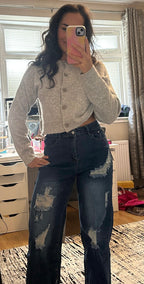 CASUAL RELAXED FIT WIDE LEG JEANS