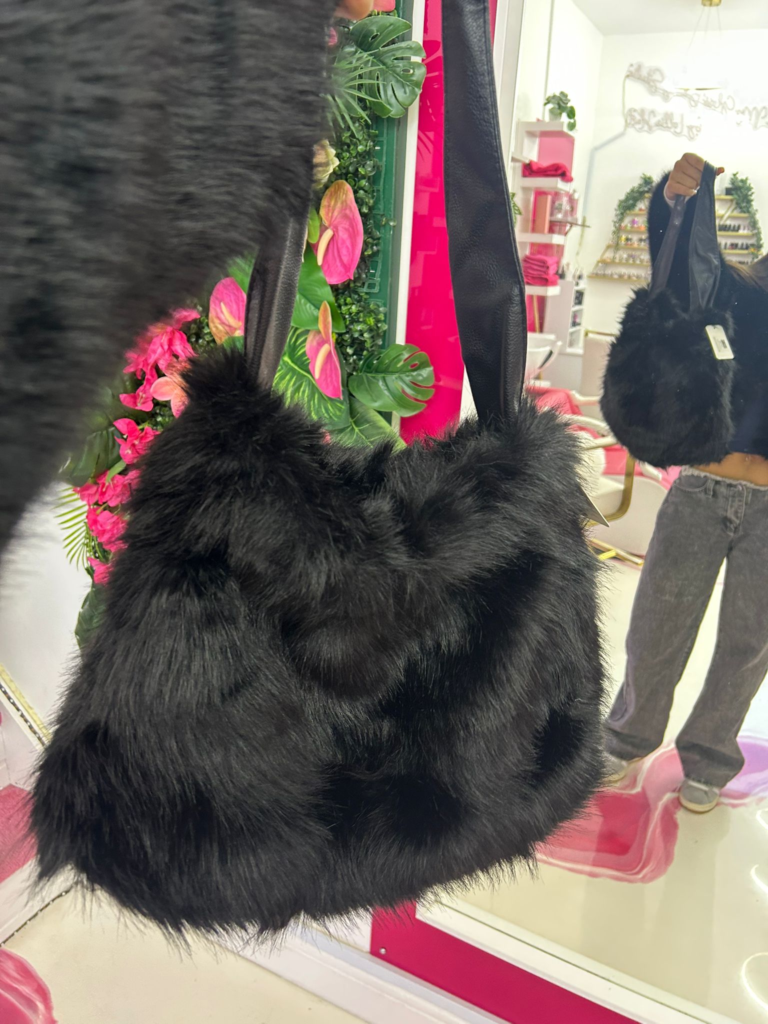 Faux-Fur Shoulder Bag - Soft Winter Statement Bag
