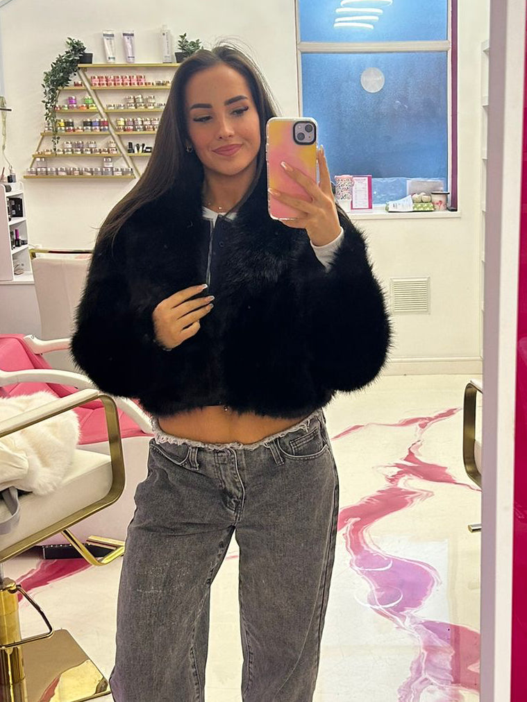 Luxe Faux-Fur Cropped Jacket