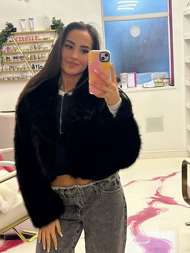 Luxe Faux-Fur Cropped Jacket