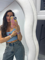 EMBROIDERED CHERRY RIB CROP TOP