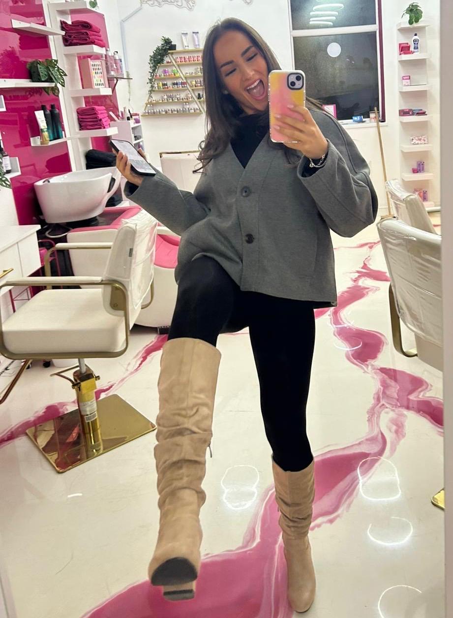 SUEDE SLOUCHY KNEE HIGH BOOTS