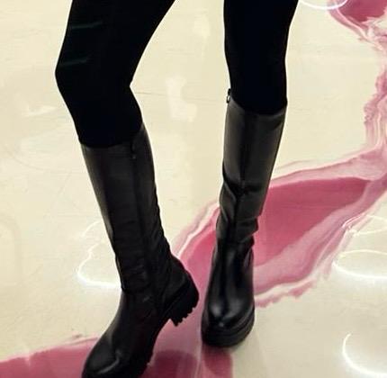 LEATHER EFFECT KNEE HIGHT BOOTS