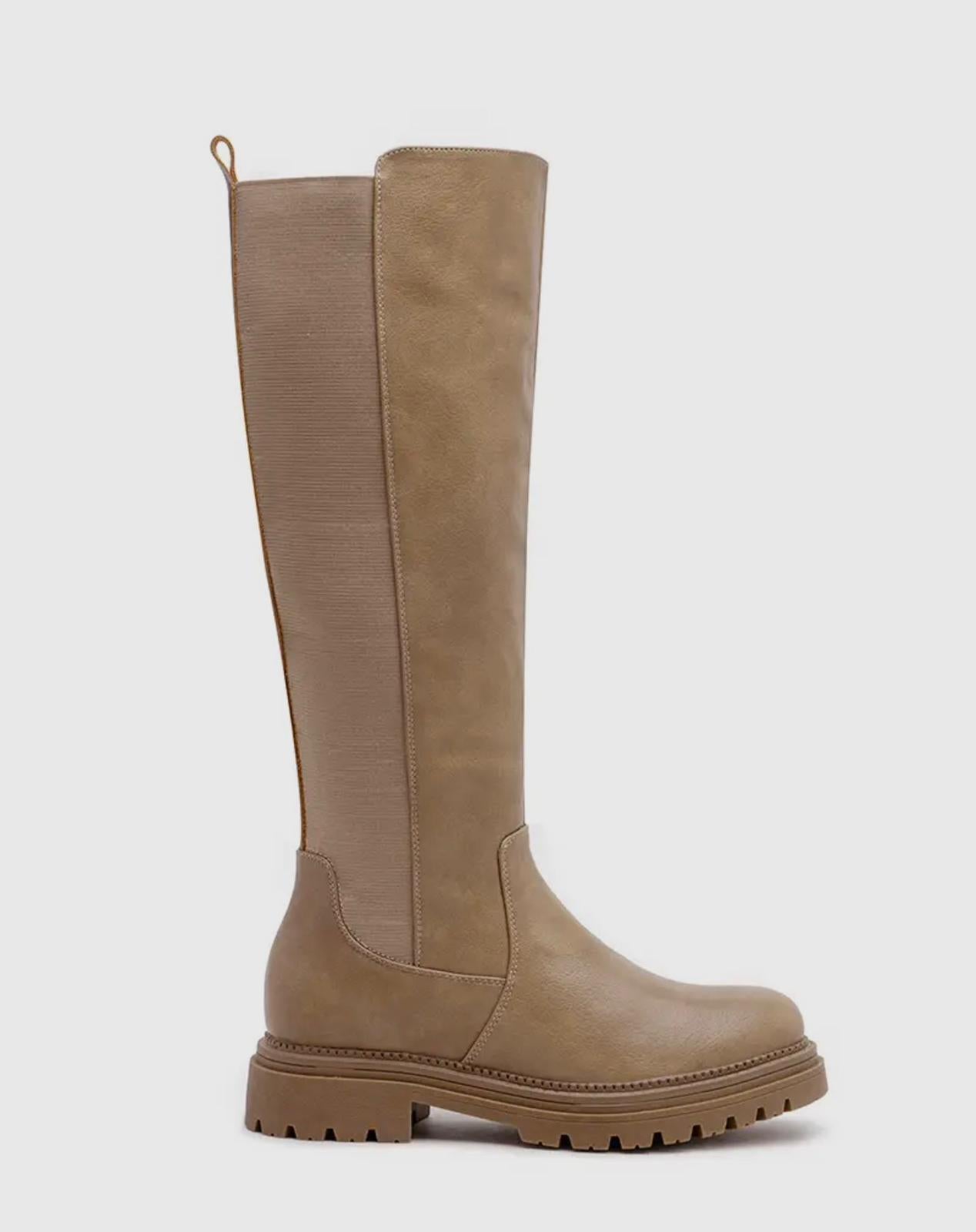 LEATHER KNEE HIGH BOOTS