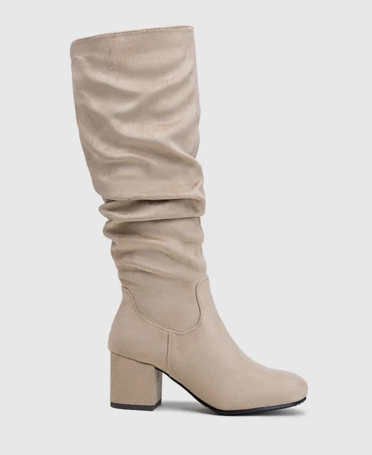 SUEDE SLOUCHY KNEE HIGH BOOTS