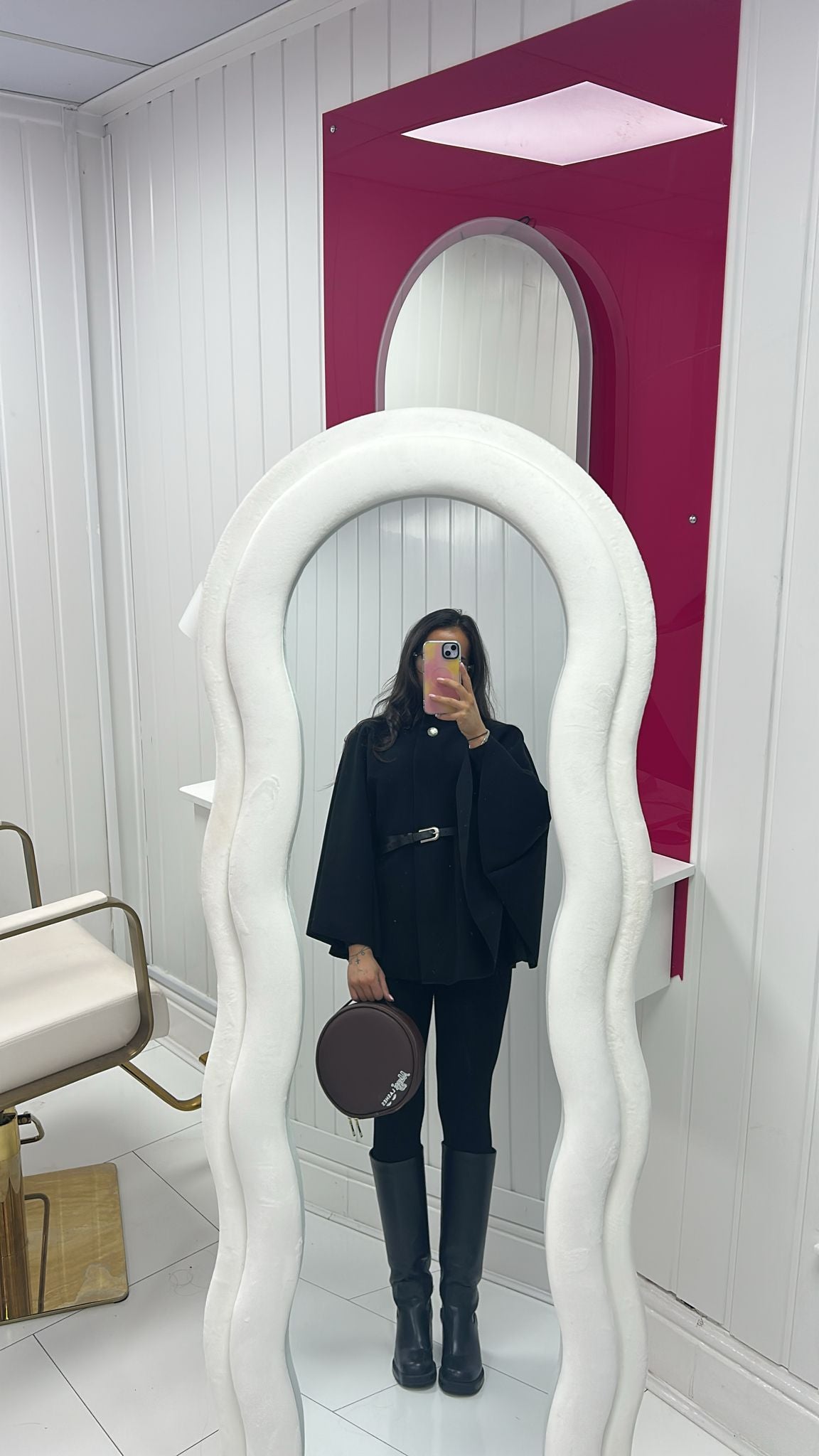 WOOL BLEND BELTED CAPE COAT